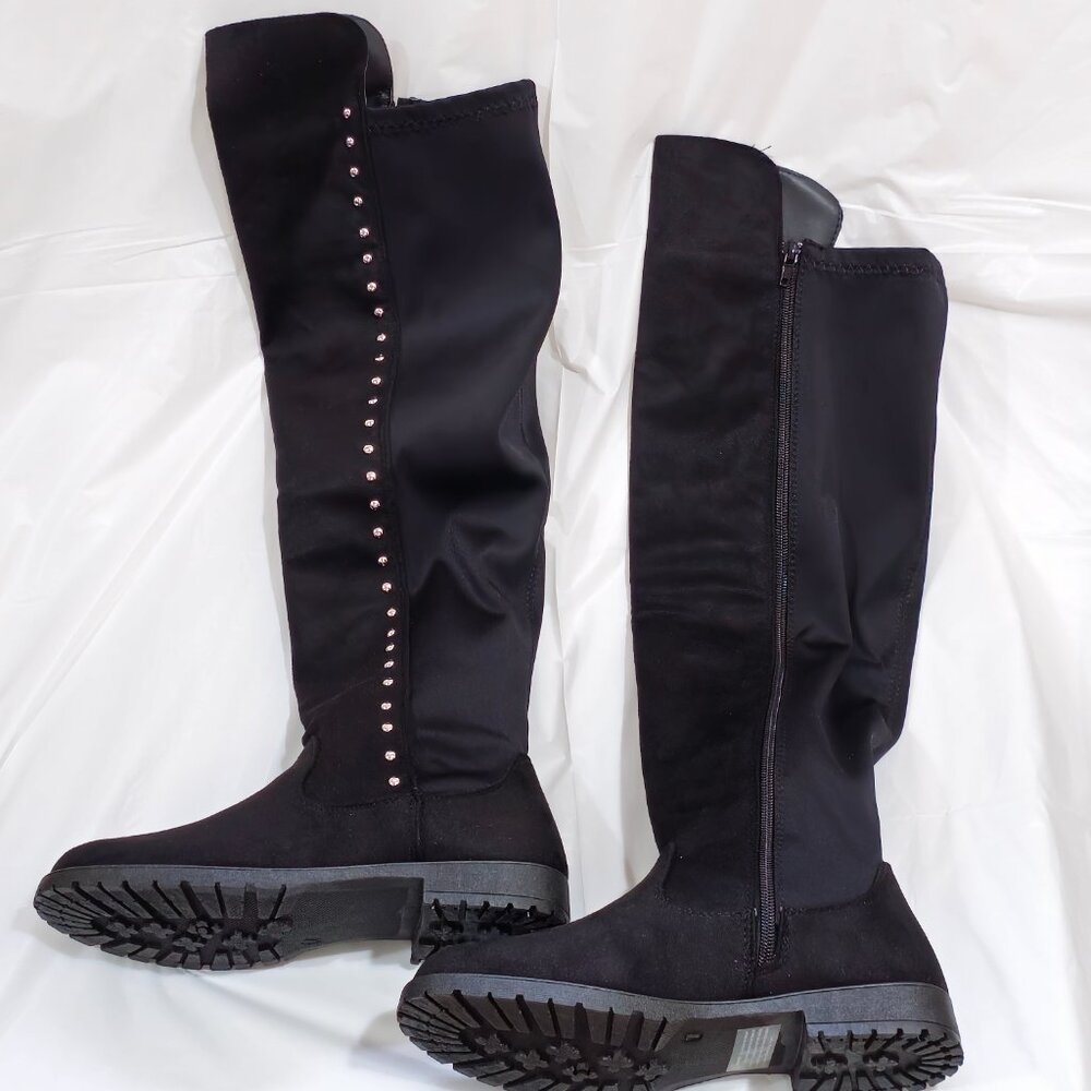 Olivia Miller Andrea Women's Knee High Boot in Black Size 7 Medium
